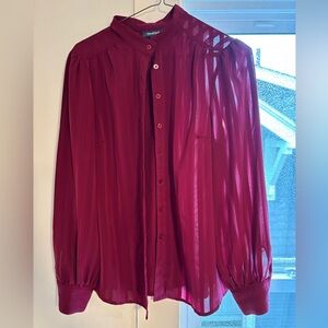 Elegant Red Sheer Blouse